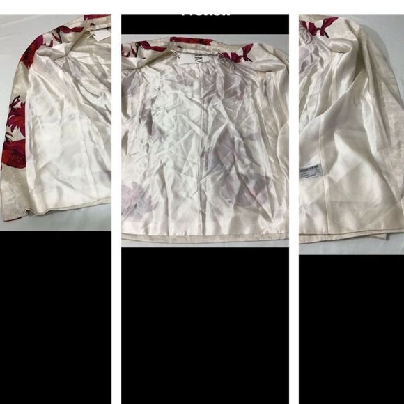 Zara Floral Print Satin Effect Open Blazer New Size Medium - Picture 16 of 16